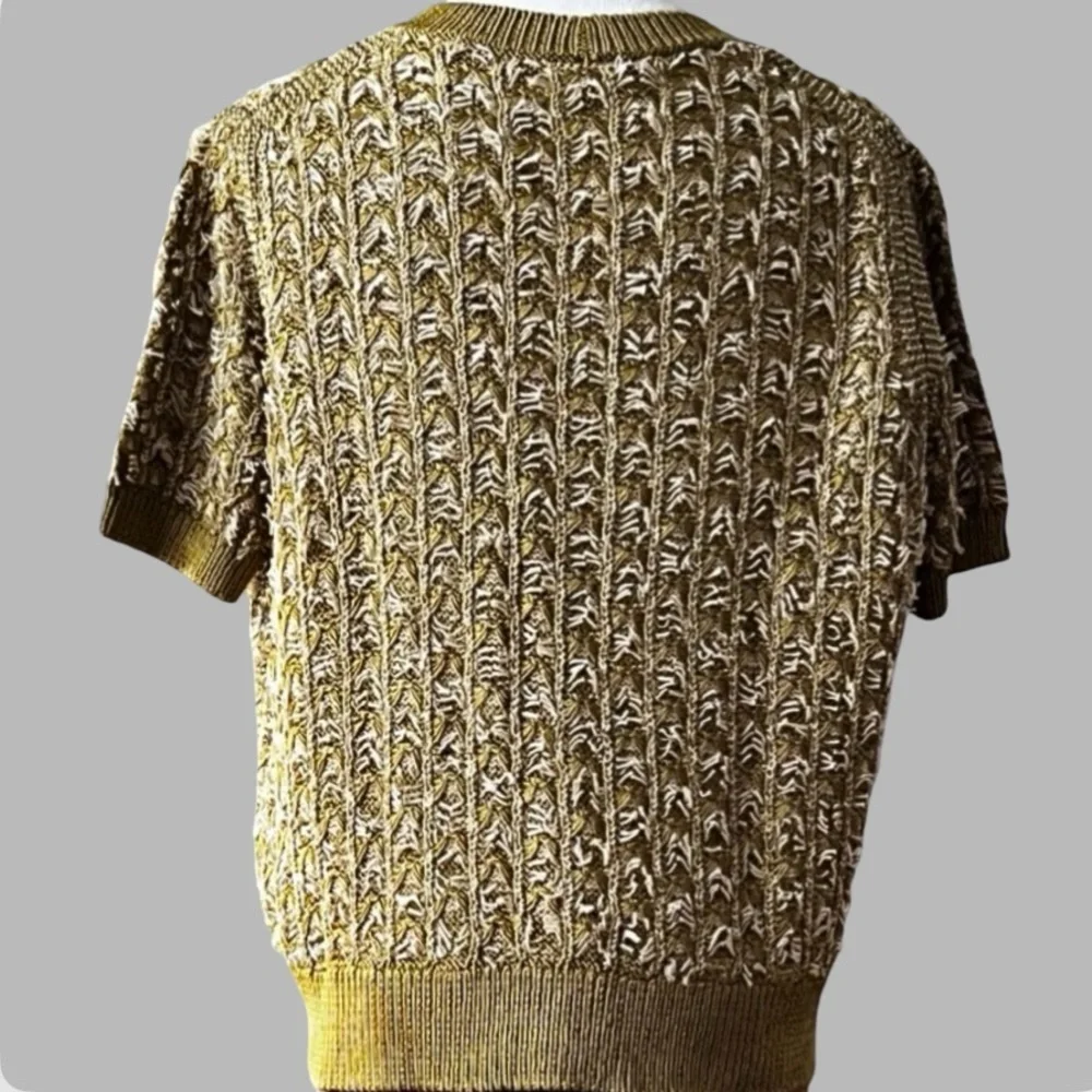 NWT Lafayette 148 New York Textured Stitch Crewneck Sweater Size S